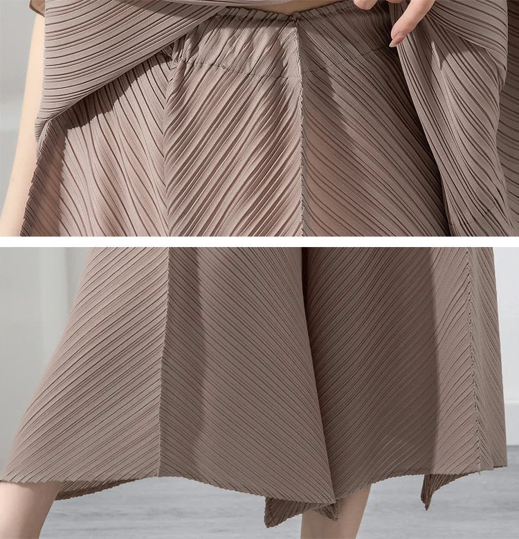 Luxury Plissé Travel Set - Pleated Top & Pants