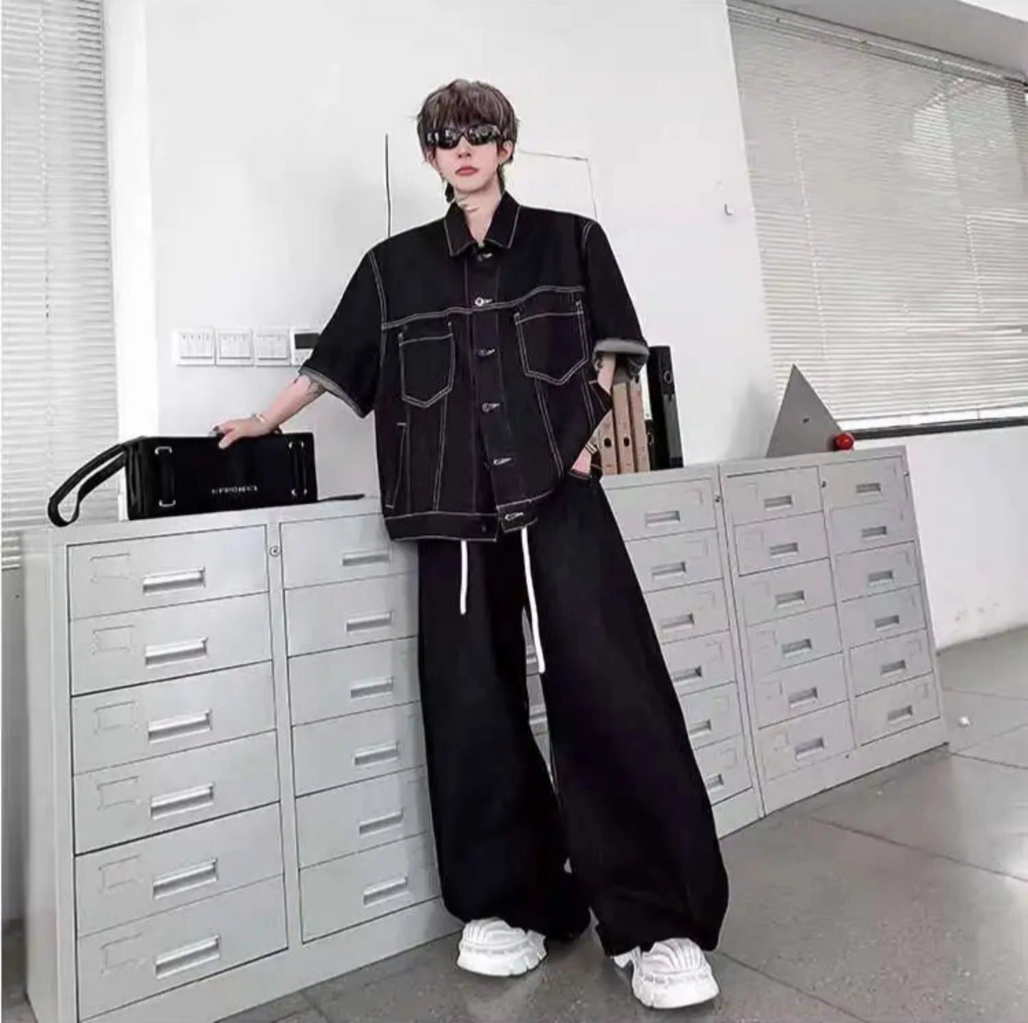 Men's Acid Wash Denim Set