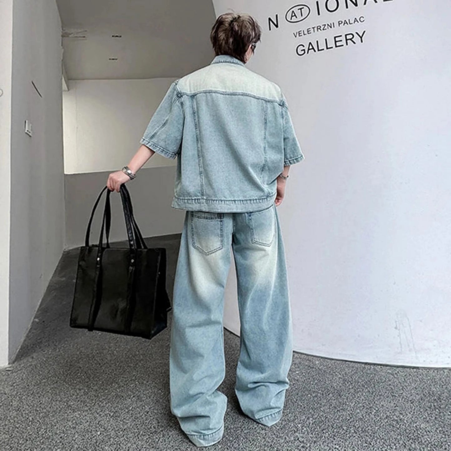 Men's Acid Wash Denim Set
