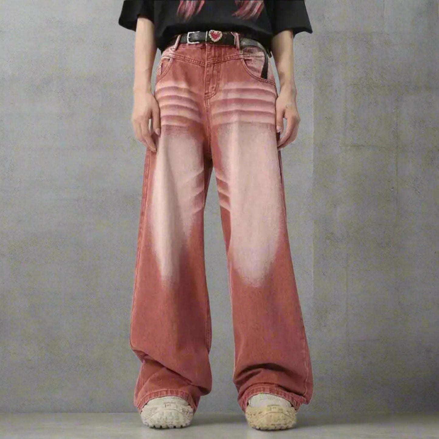 Men's Faded Wash Baggy Jeans