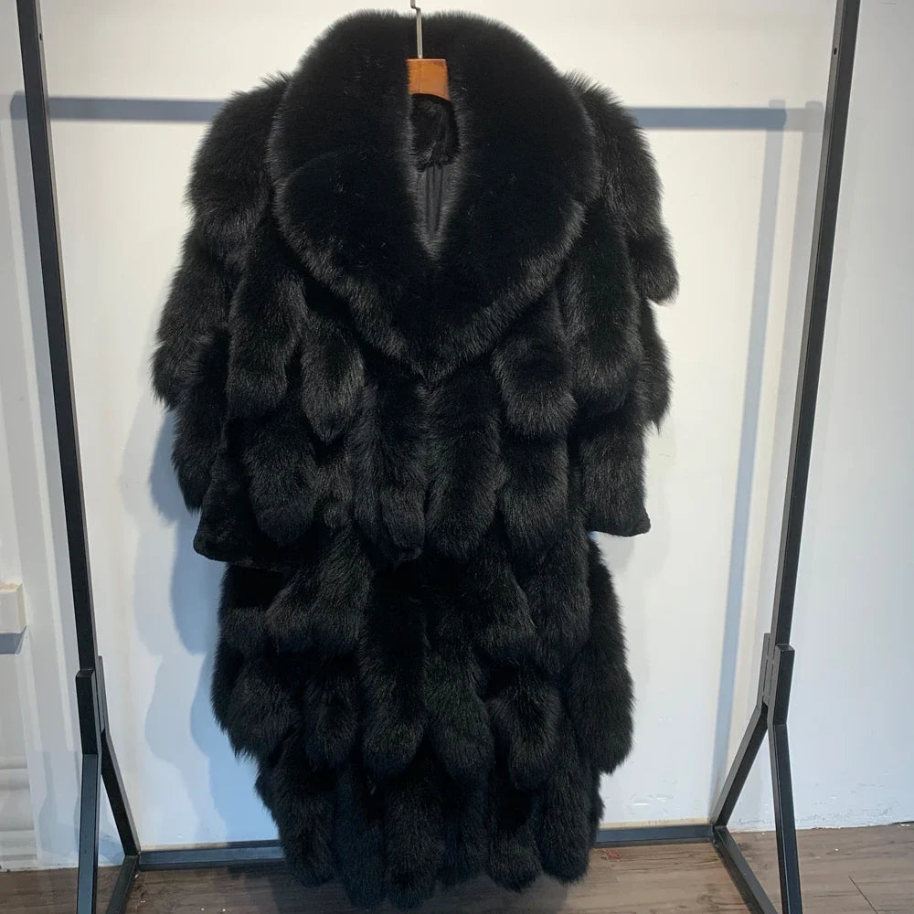 Premium Men's Genuine Fox Fur Coat