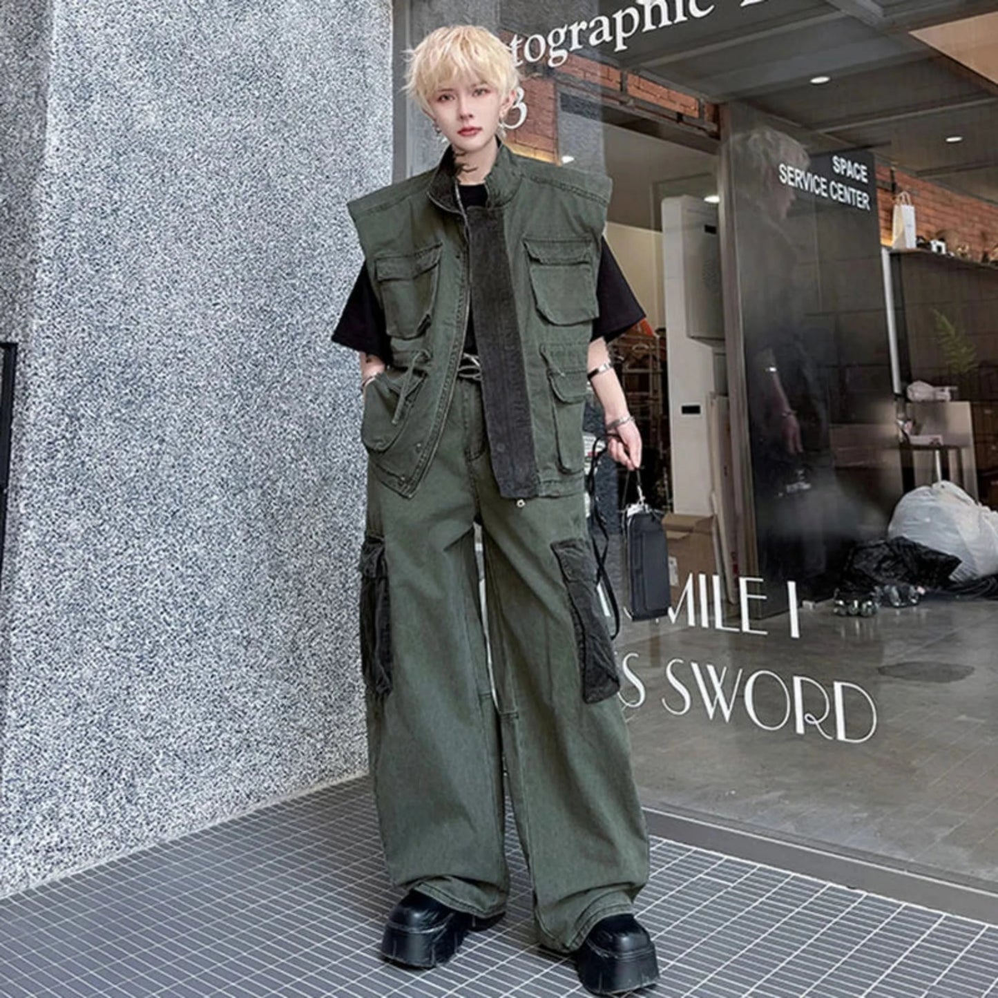 Men's Streetwear Cargo Vest & Pants