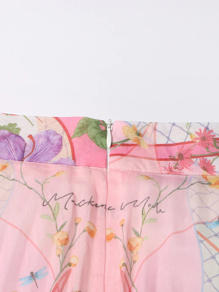 Luxury Floral Blouse and Skirt Set
