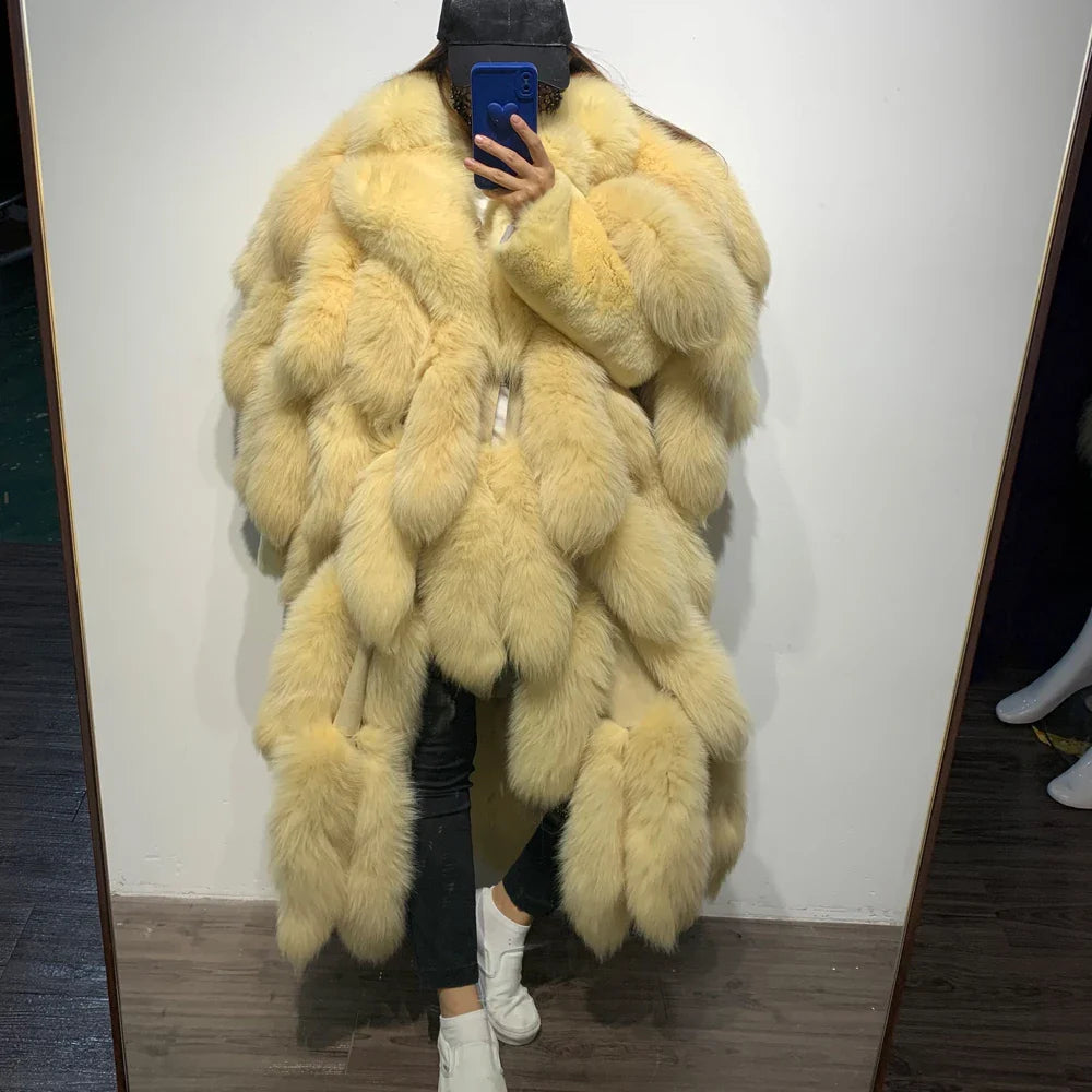 Premium Men's Genuine Fox Fur Coat