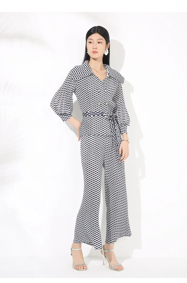 Relaxed Wavy Pleated Pant Set