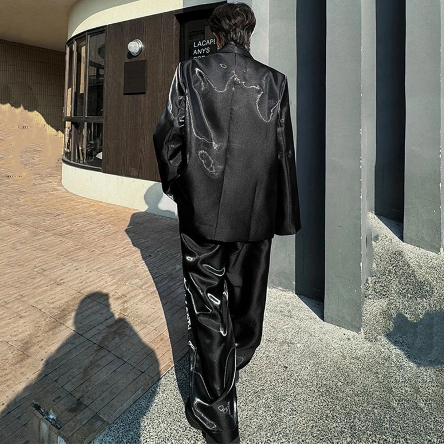 Men's Oversized Satin Blazer & Pants Suit Set