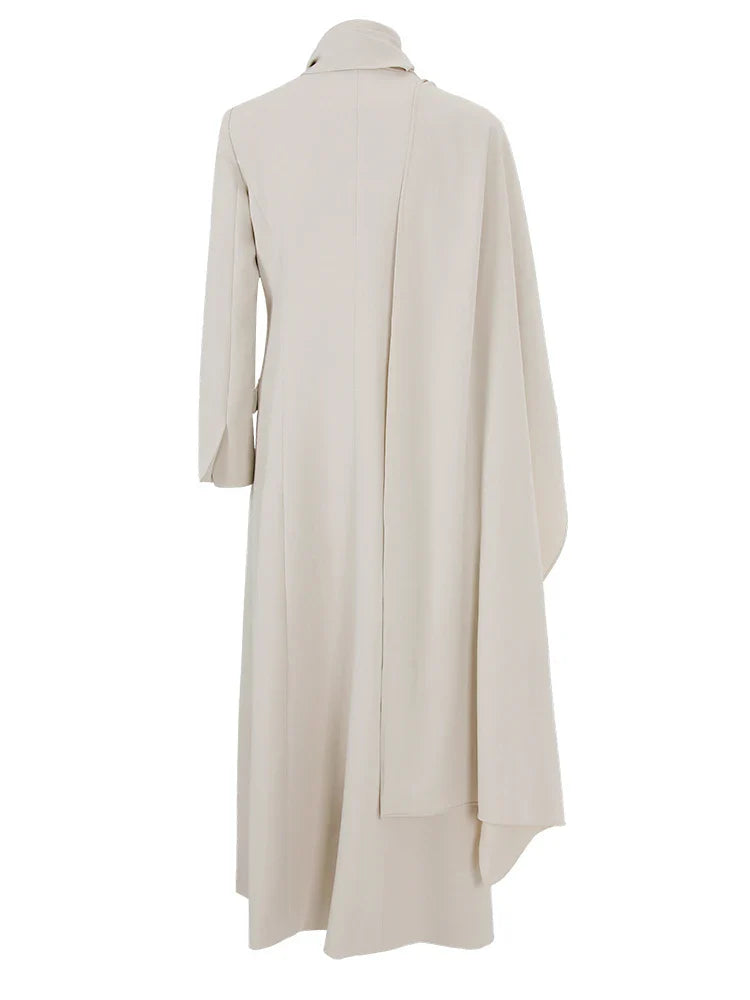 Women's Luxury Scarf Long Trench Coat