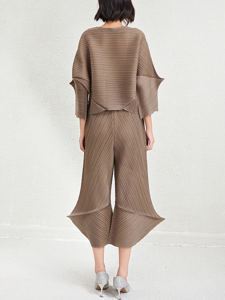 Elegant Women's Pleated Co-ord Set