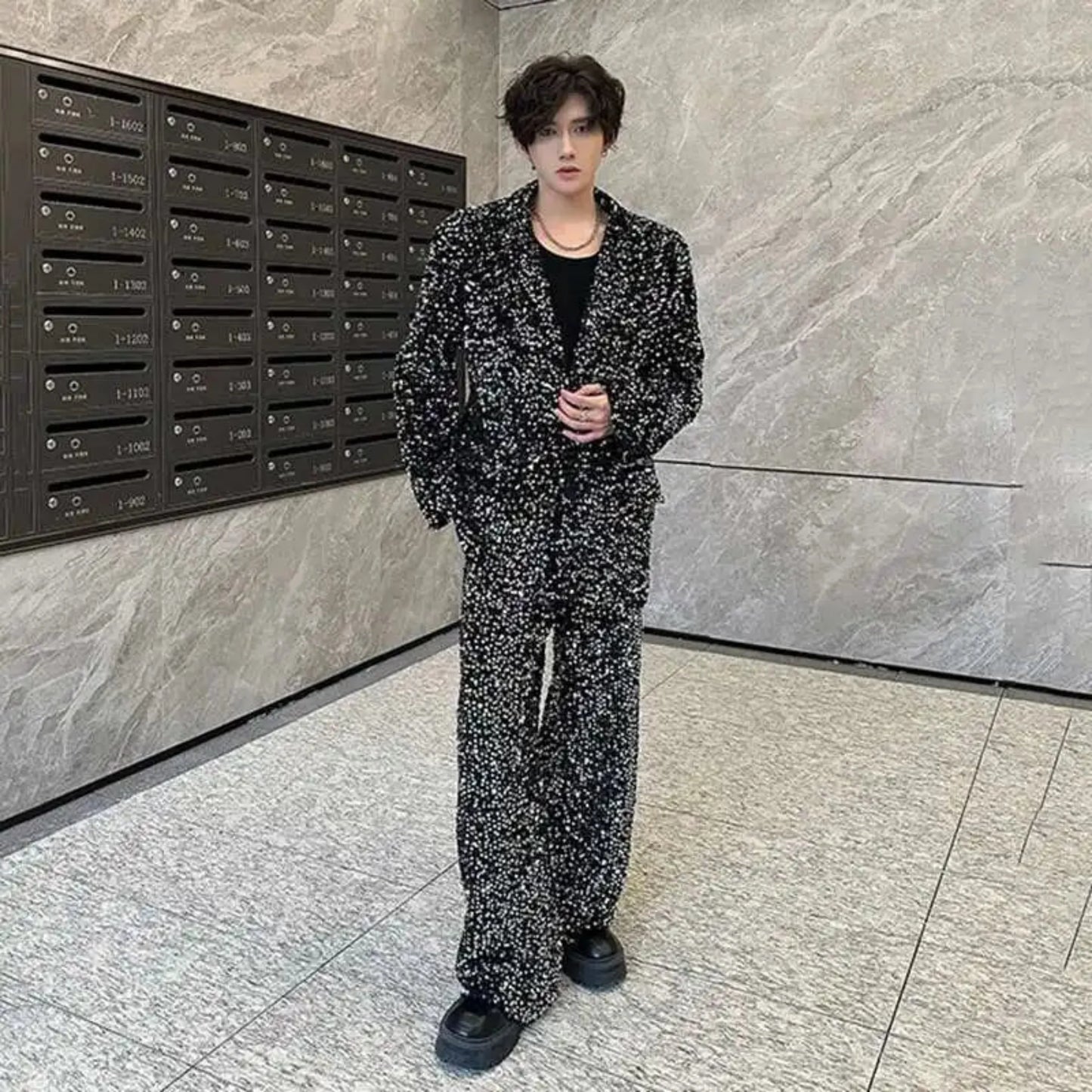 Men's Luxury Sequin Pant Suit