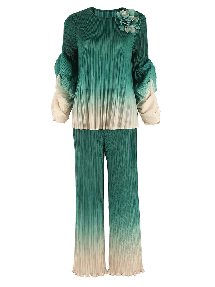 Luxe Japanese Pleated Two-Piece Set