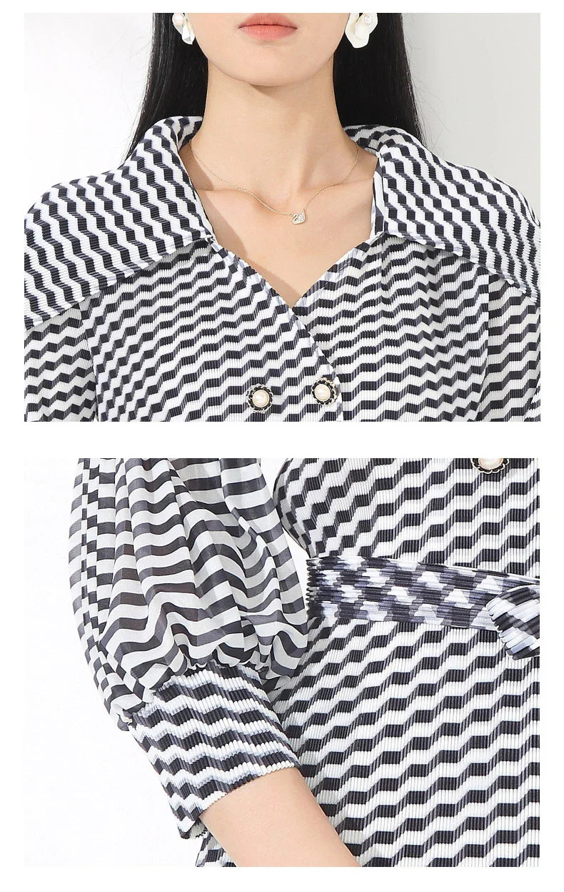 Relaxed Wavy Pleated Pant Set