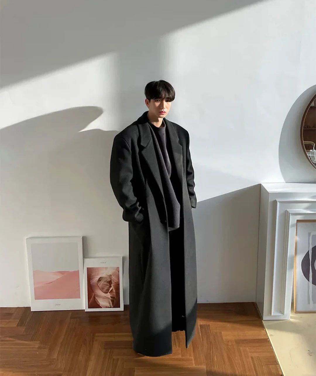 Men's Luxurious Oversized Extra Long Wool Coat