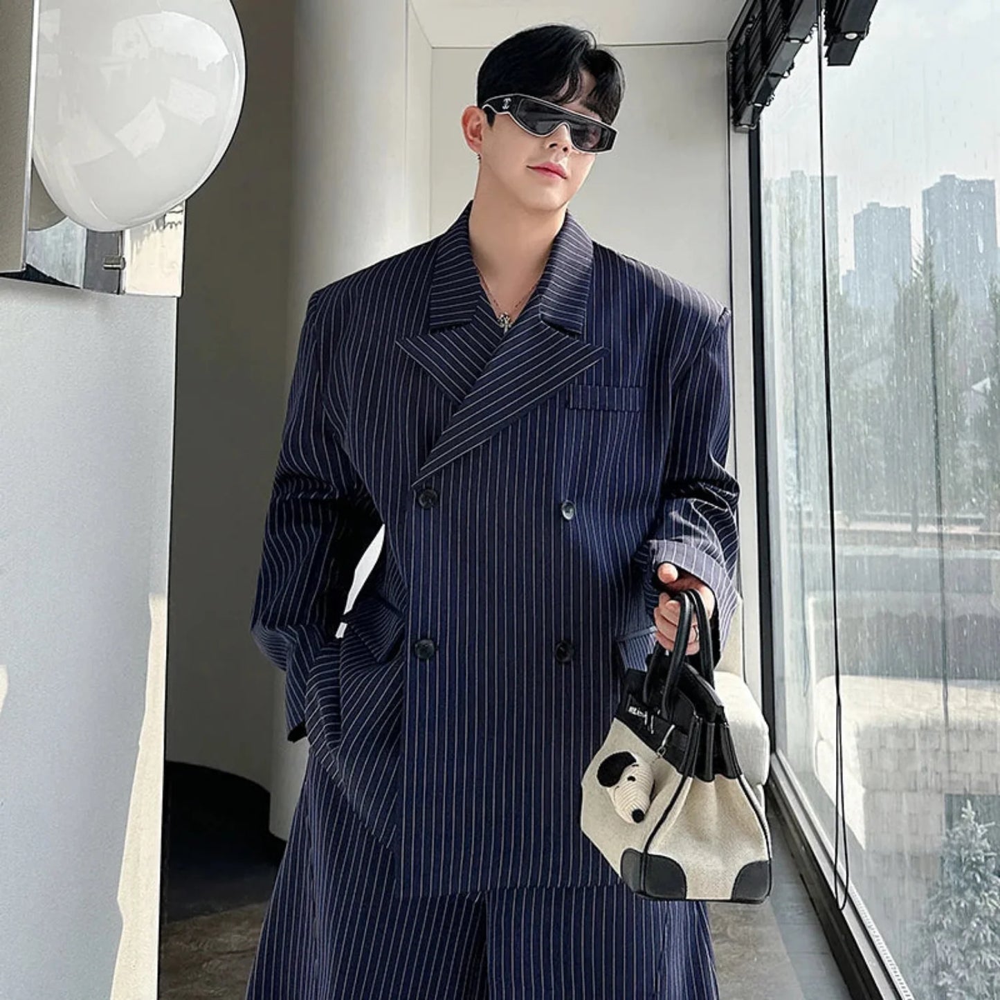 Men's Pinstripe Relaxed Fit Suit