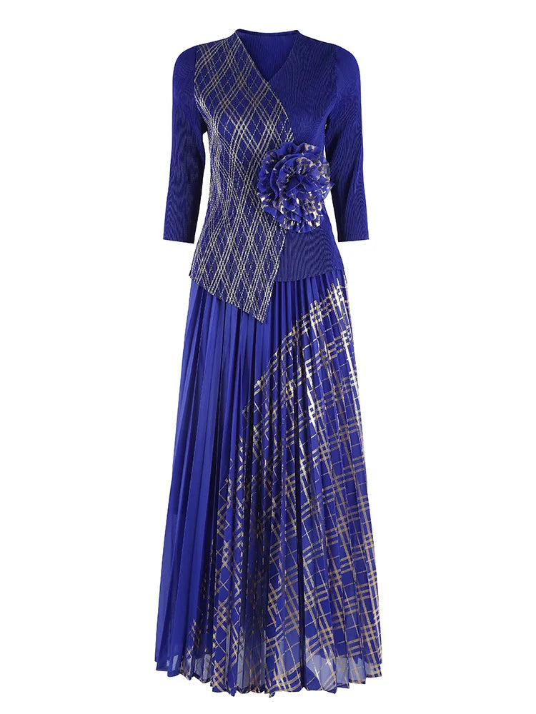 Luxury Petite Pleated Skirt Set