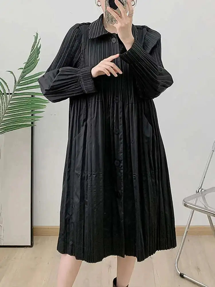 Daily Japanese Pleated Coat