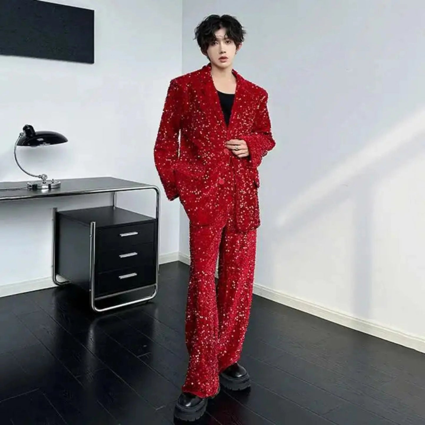 Men's Luxury Sequin Pant Suit