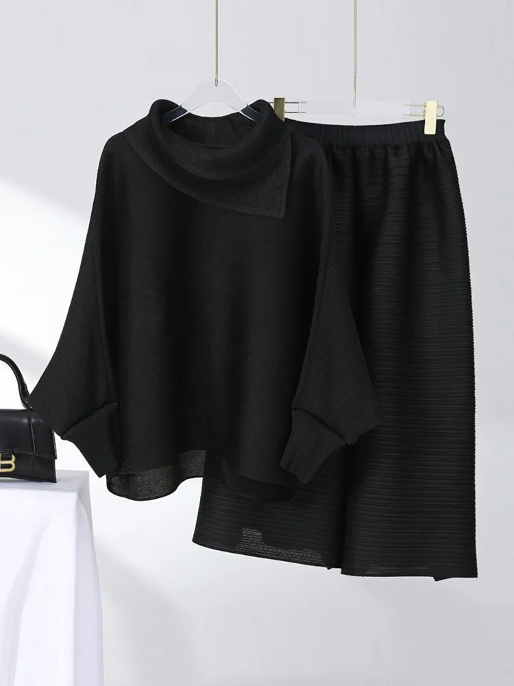 Designer Pleated Culotte Trousers & Top Set