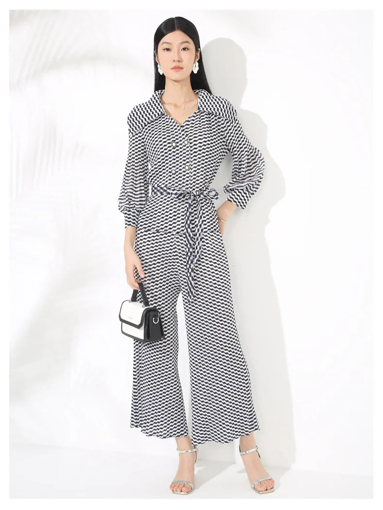 Relaxed Wavy Pleated Pant Set