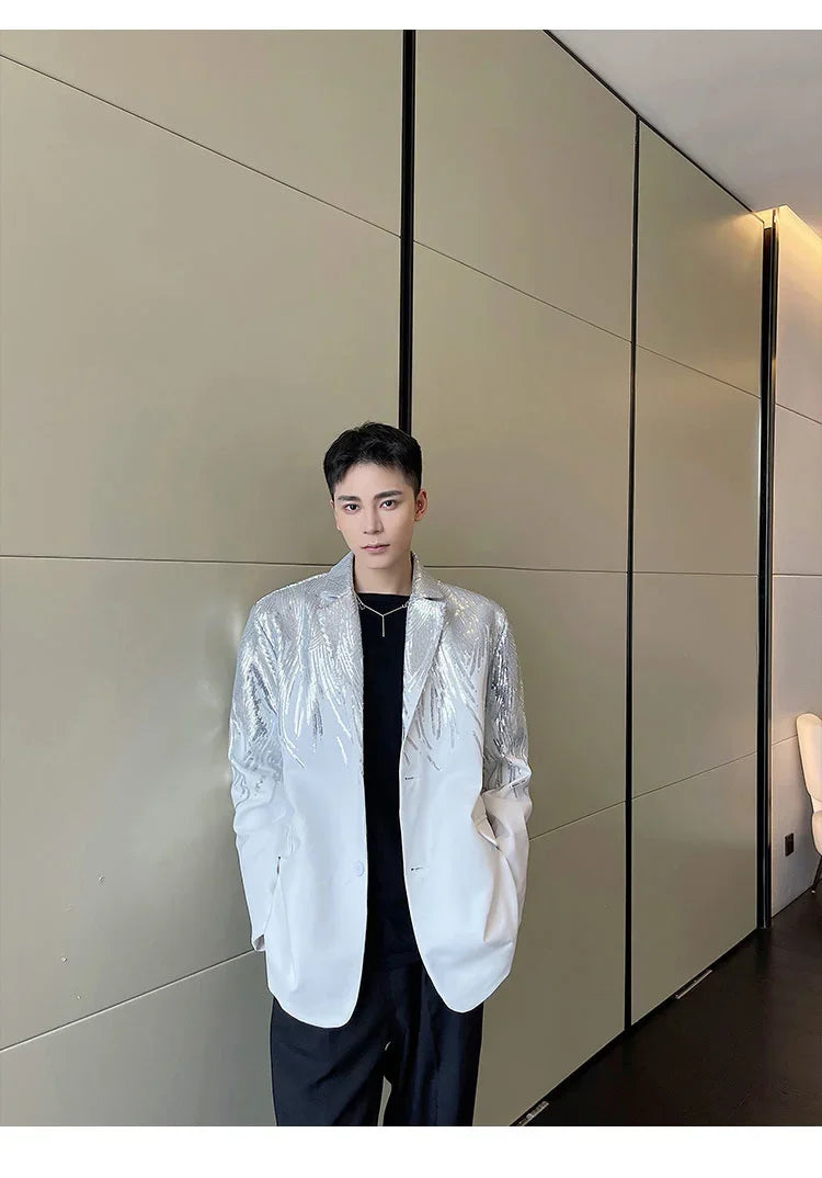 Men's Elite Feather Sequin Blazer