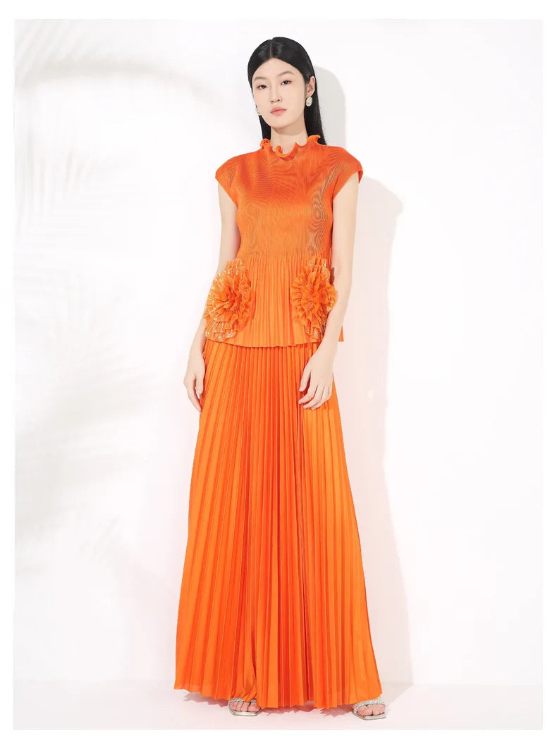 Modest Pleated Skirt Set