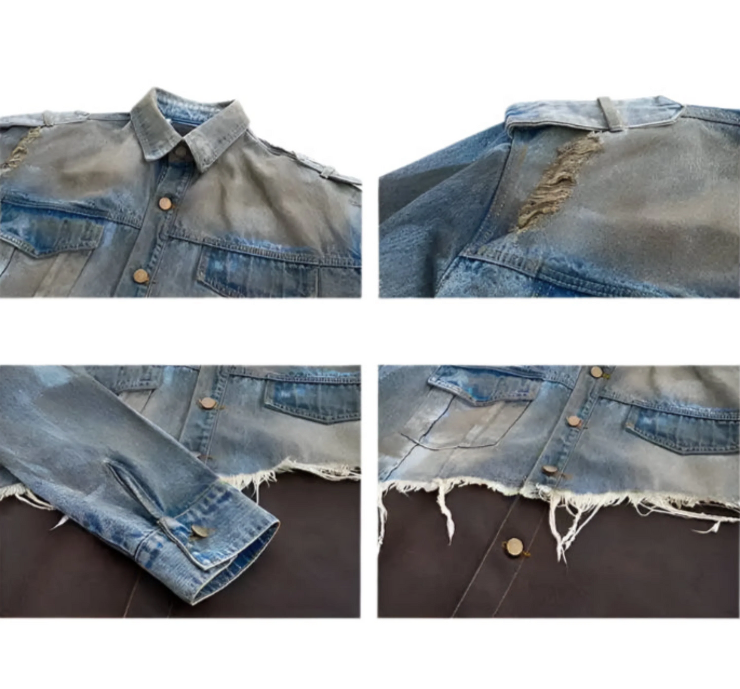 Men's Vegan Leather & Distressed Denim Set