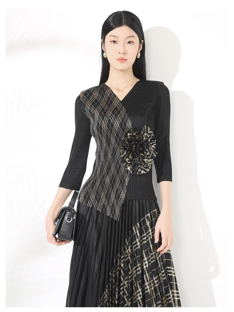 Luxury Petite Pleated Skirt Set