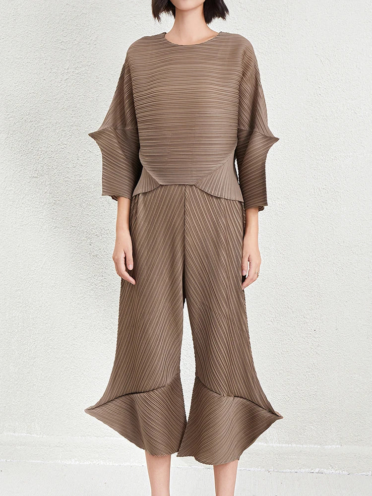 Elegant Women's Pleated Co-ord Set