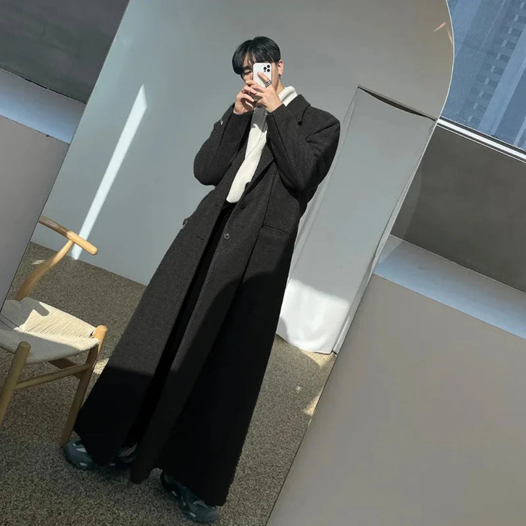 Men's Luxurious Oversized Extra Long Wool Coat
