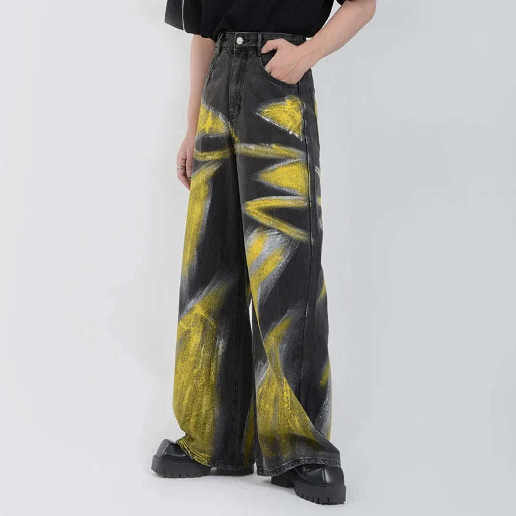 Men's Charcoal Graffiti Jeans