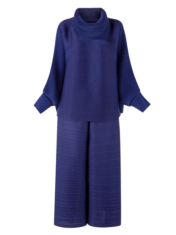 Designer Pleated Culotte Trousers & Top Set