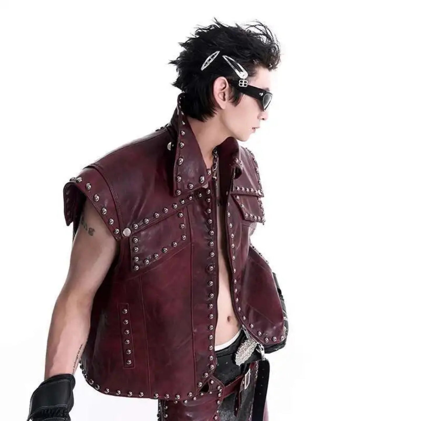 Men's Vegan Leather Vest | Luxury Streetwear