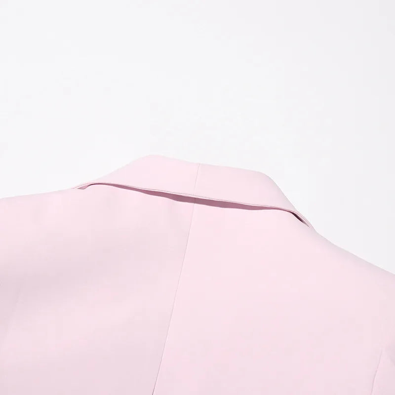 Couture High-Waist Midi Skirt & Blazer Set