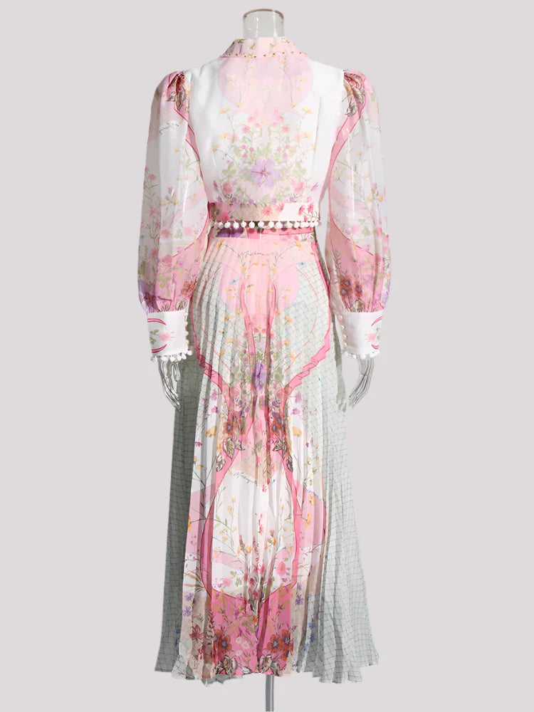Luxury Floral Blouse and Skirt Set