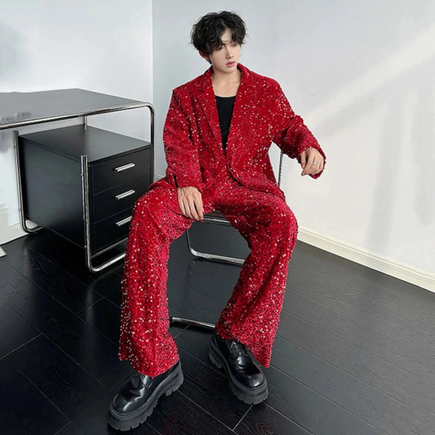 Men's Luxury Sequin Pant Suit