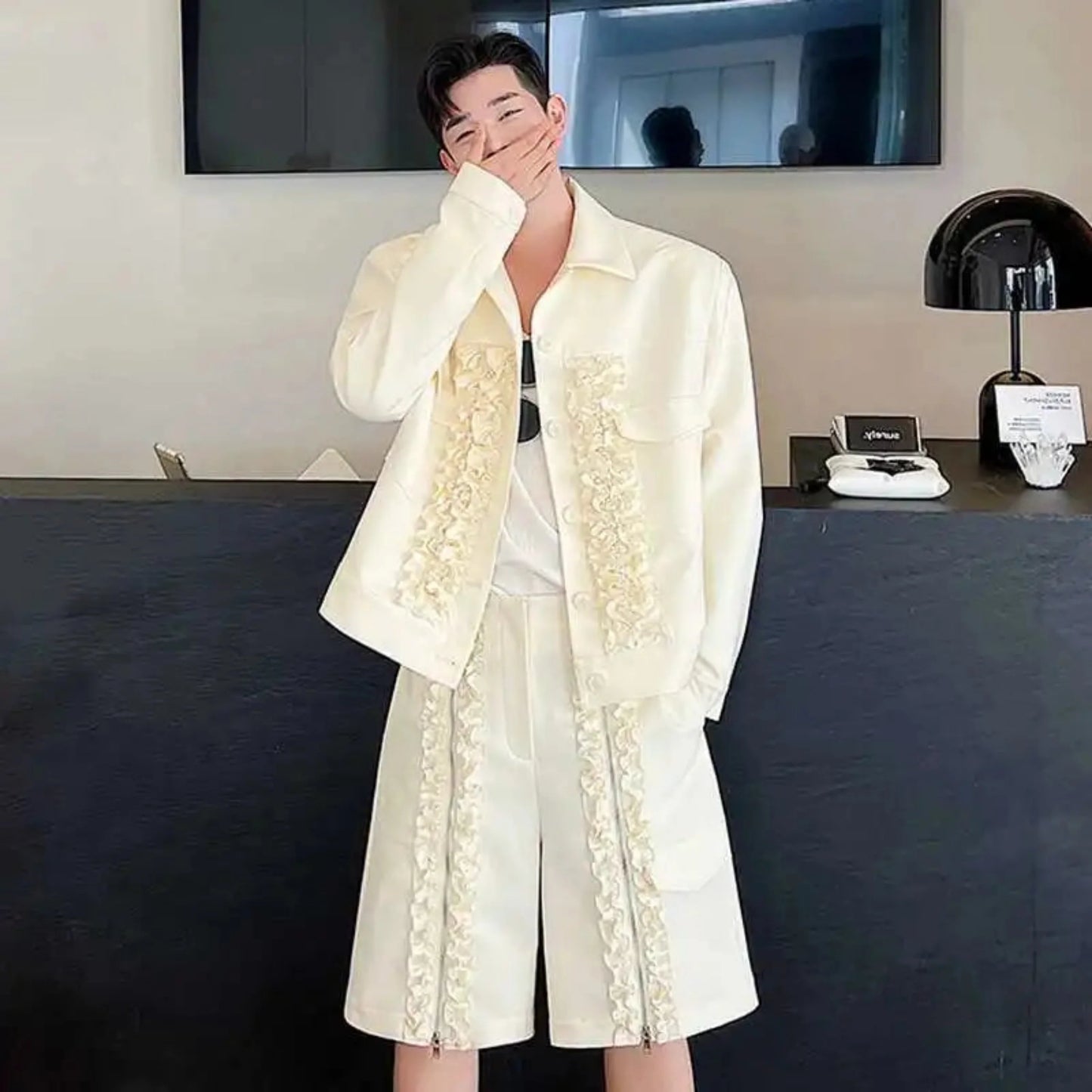 Men's Luxury Embroidered Shorts Set
