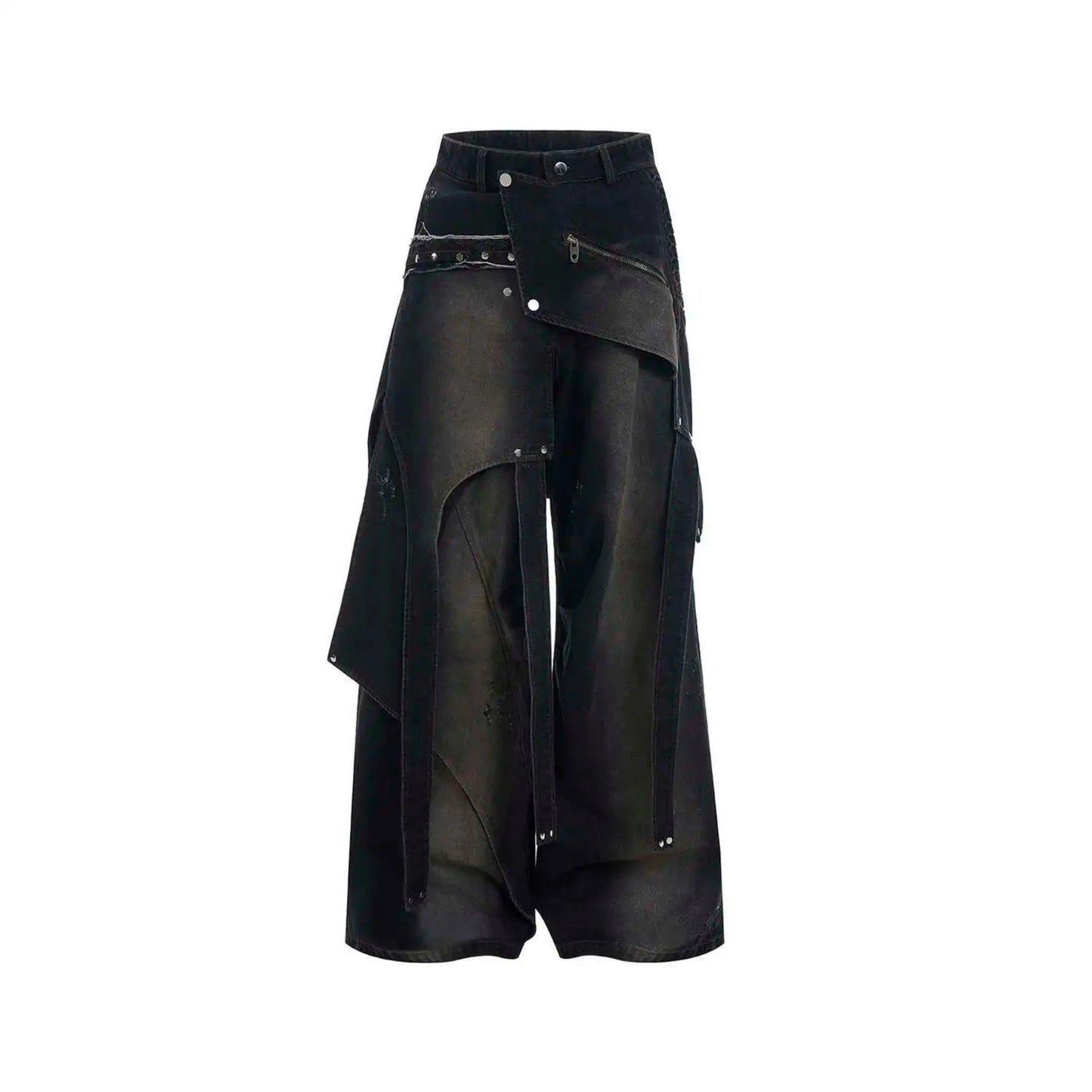 Men's Deconstructed Studded Jeans