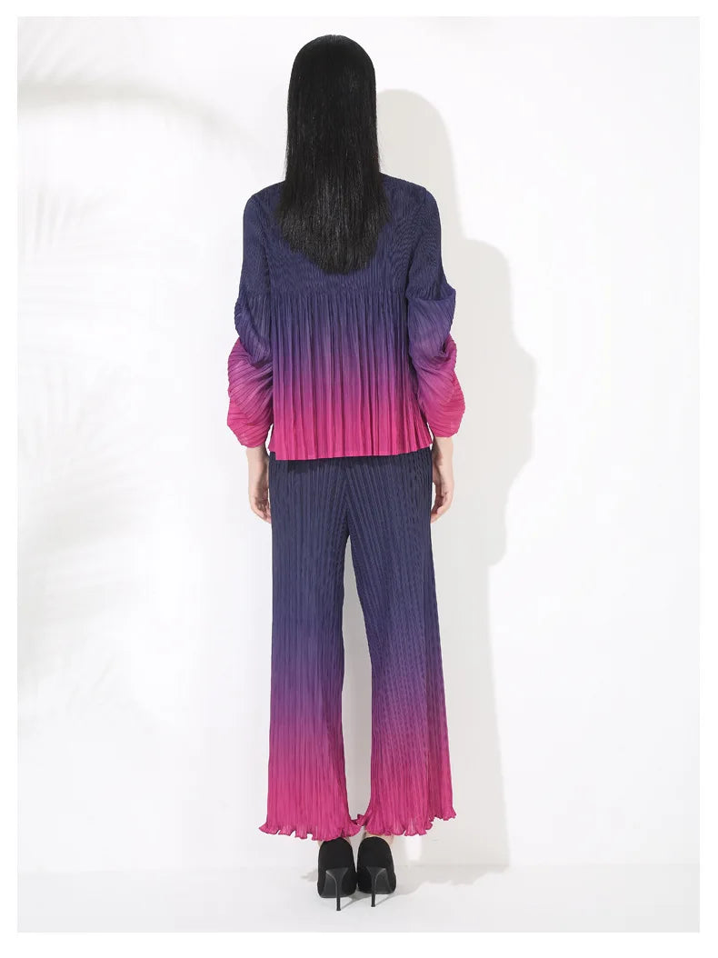 Luxe Japanese Pleated Two-Piece Set
