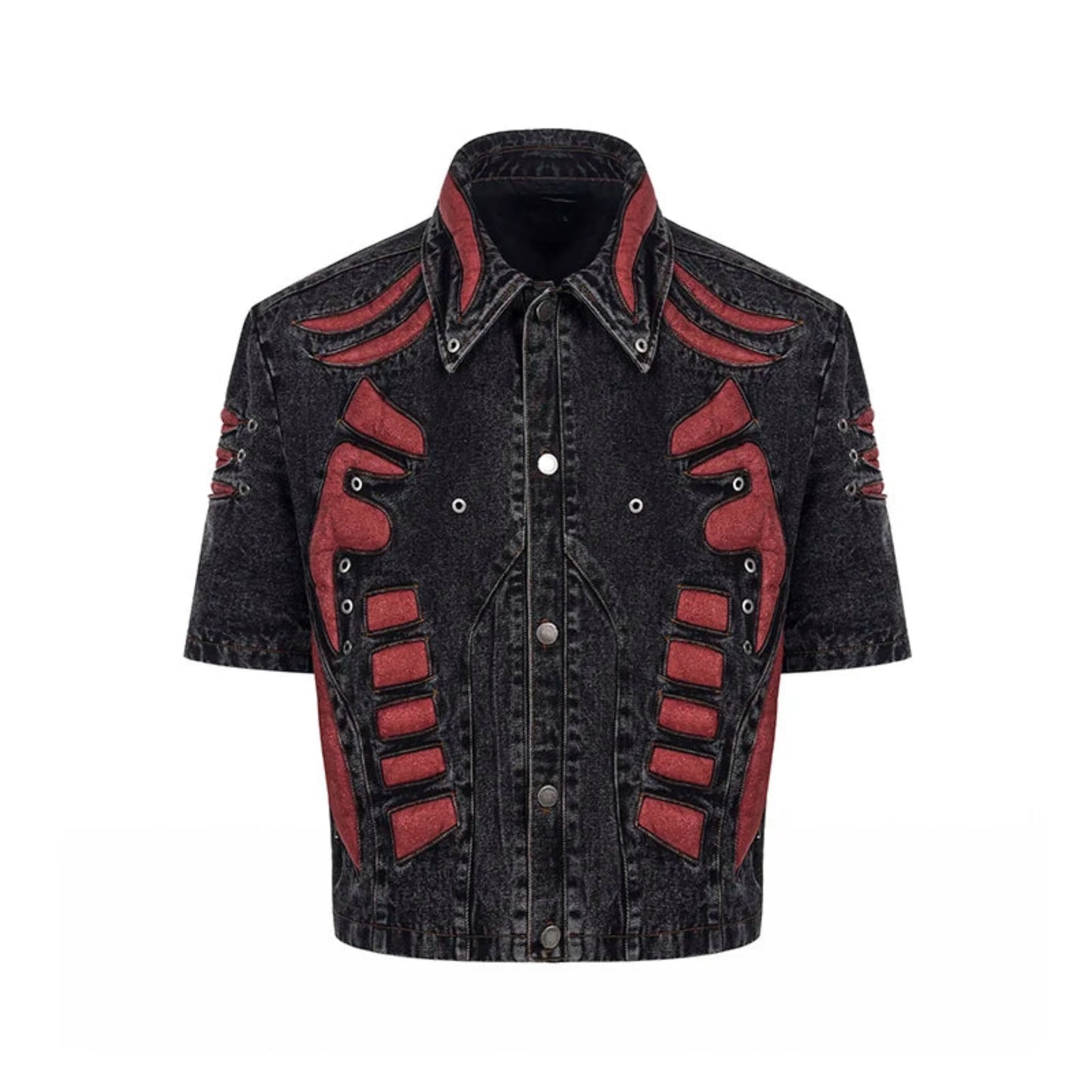 Men's Denim Ribbed Streetwear Jacket