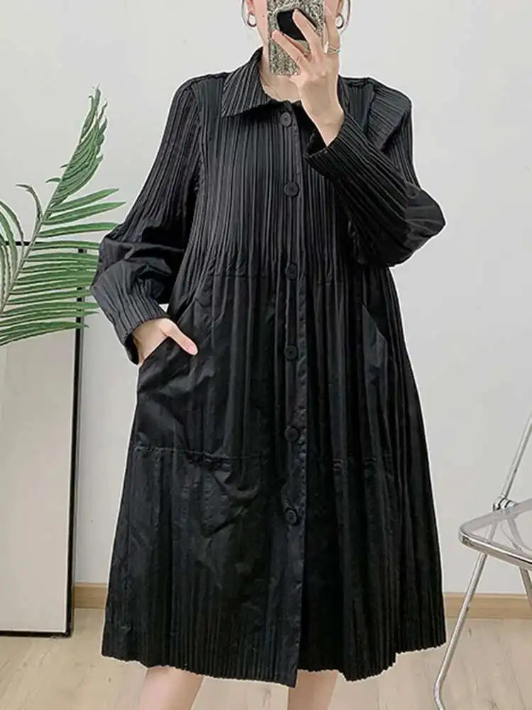 Daily Japanese Pleated Coat