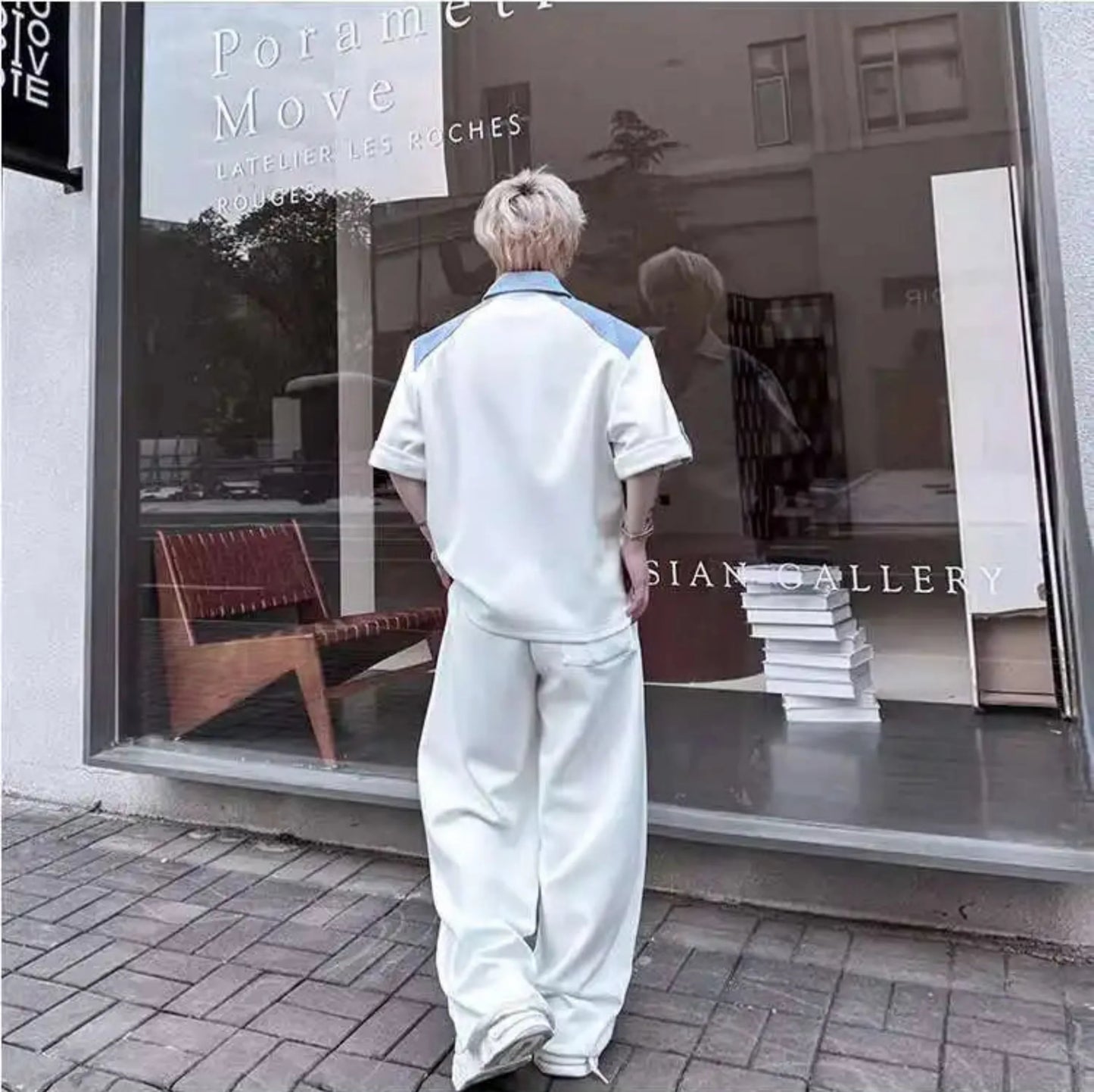 Men's Cotton Wide Leg Pant Set