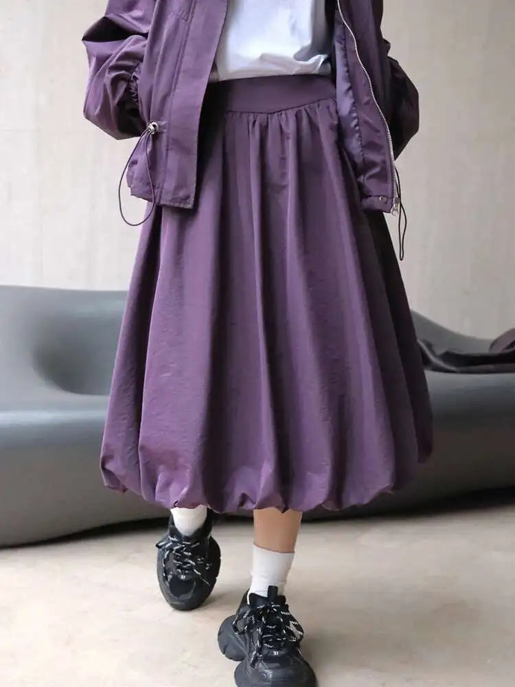 Poplin Full Avant-Garde Bubble Skirt
