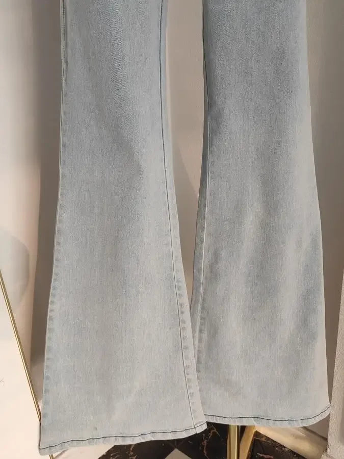 Women's Luxury Denim Floral Jumpsuit