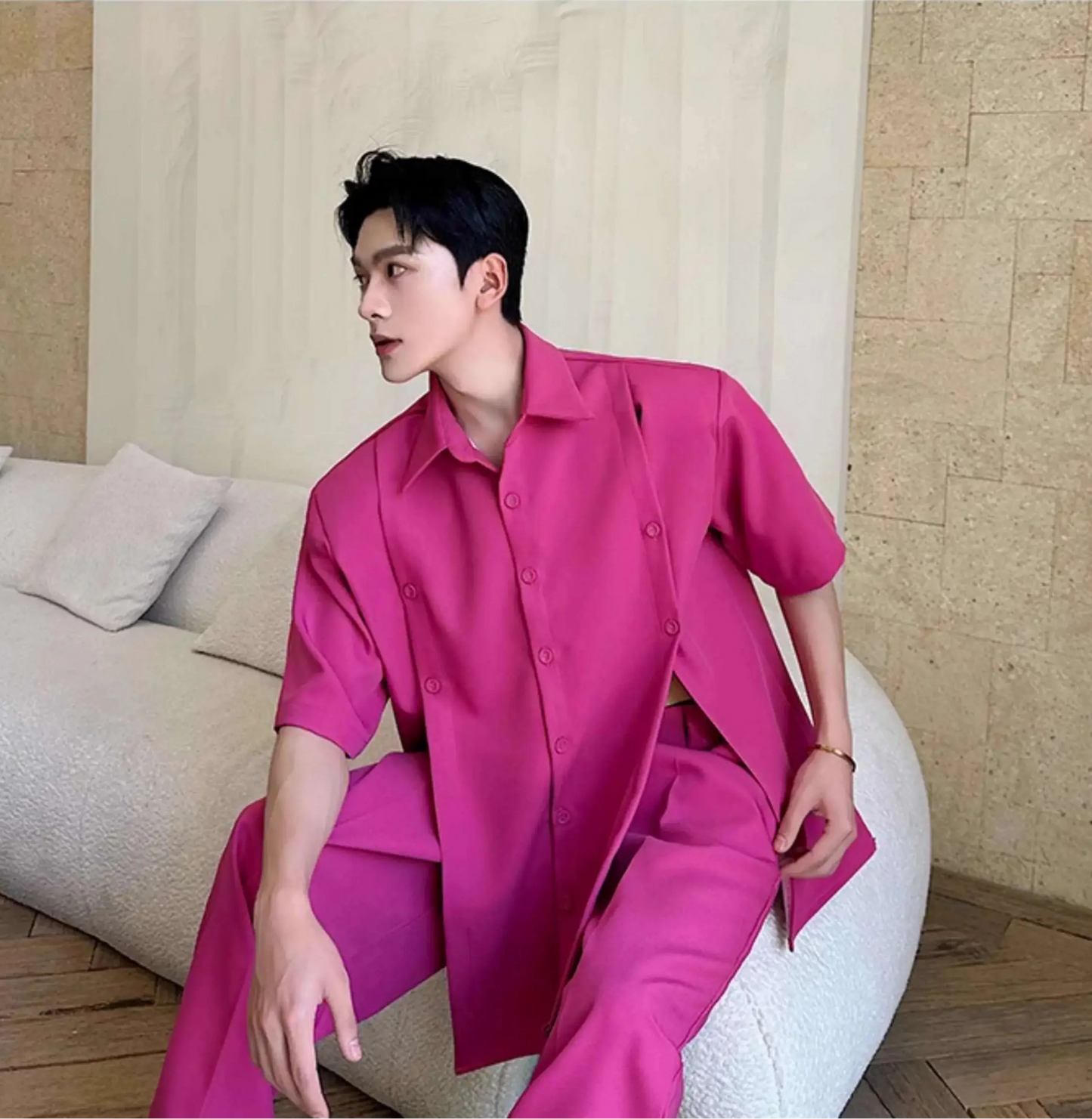 Men's Avant-Garde Short Sleeve Suit Set
