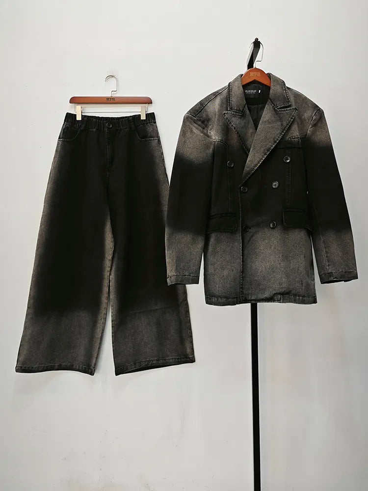 Men's Two-Tone Denim 2-Piece Set
