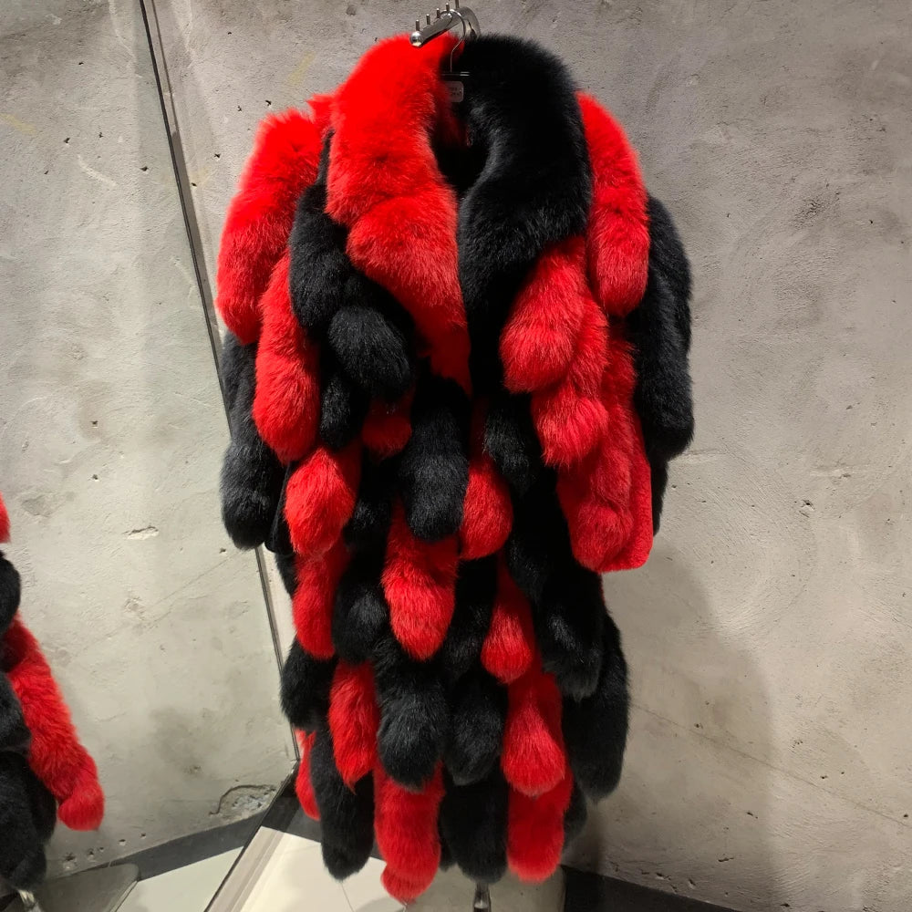 Premium Men's Genuine Fox Fur Coat