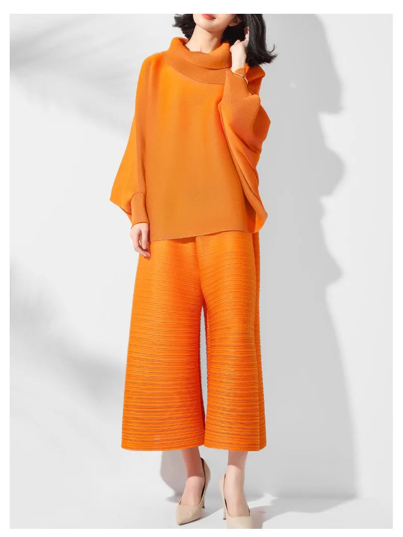 Designer Pleated Culotte Trousers & Top Set