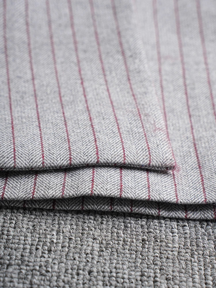 Asymmetric Pinstripe Blazer - Gray Tailored Fit