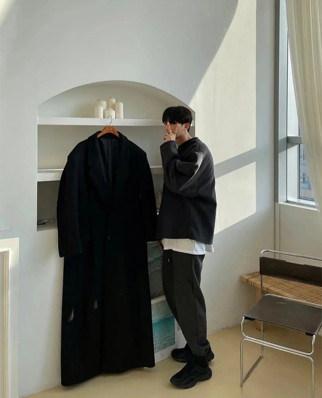 Men's Luxurious Oversized Extra Long Wool Coat