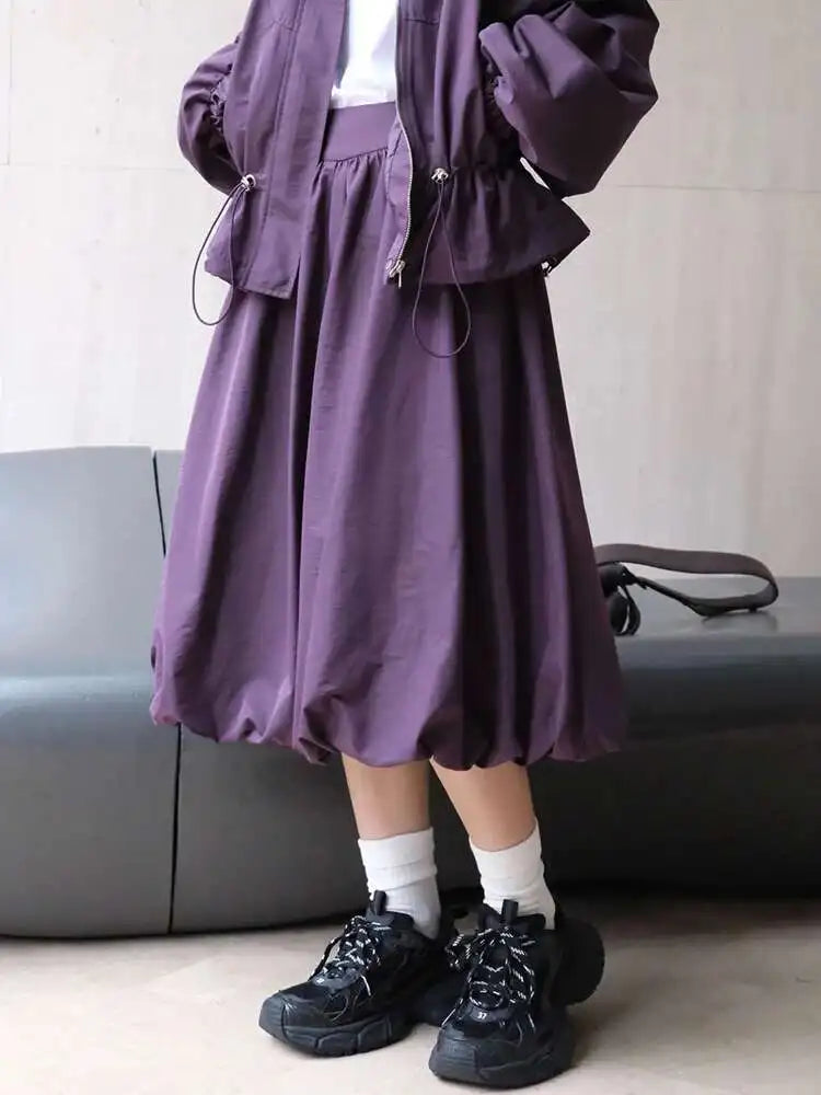 Poplin Full Avant-Garde Bubble Skirt