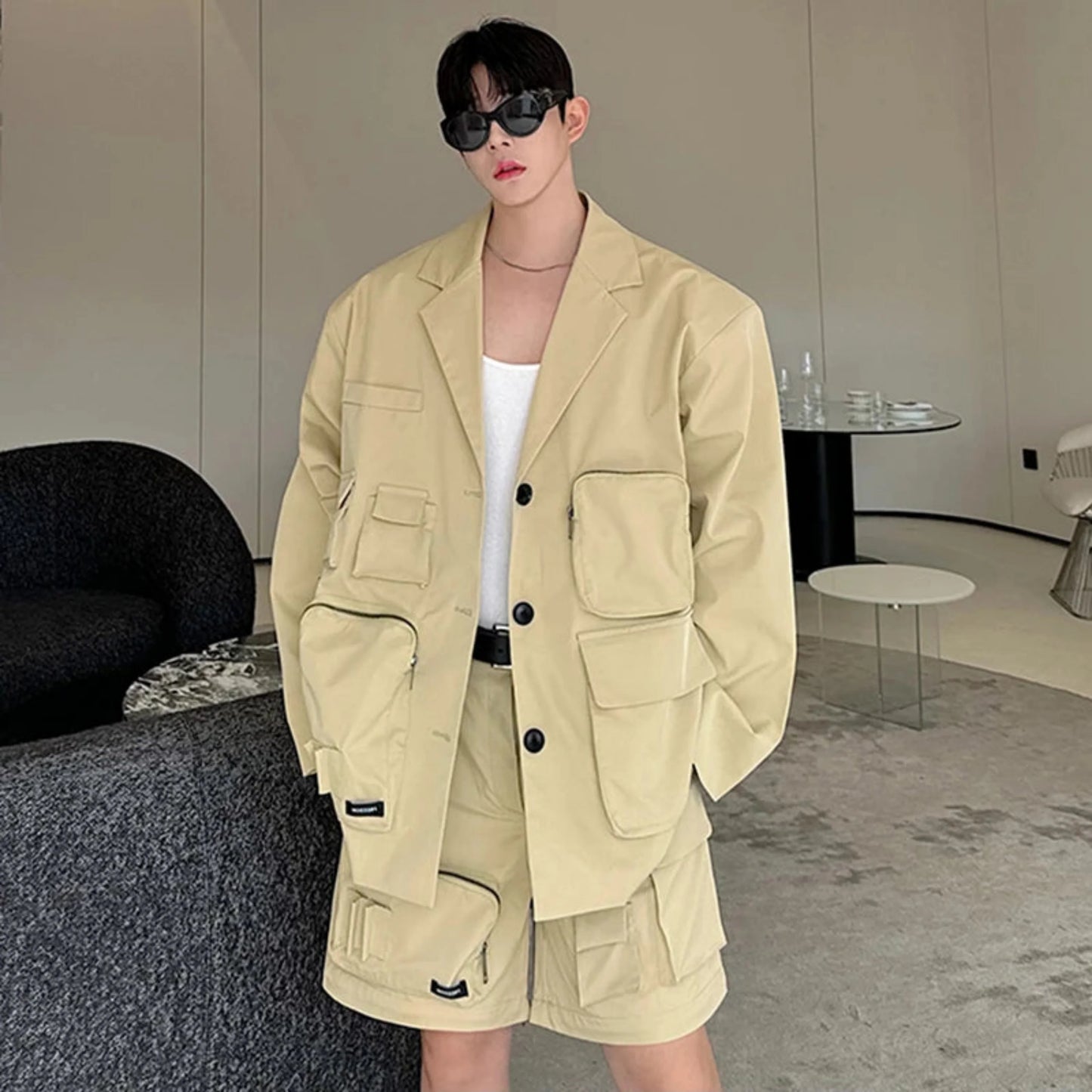 Men's Oversized Utility Jacket & Convertible Pants/Shorts